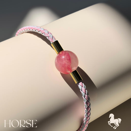 Zodiac Horse - Red patterned stone