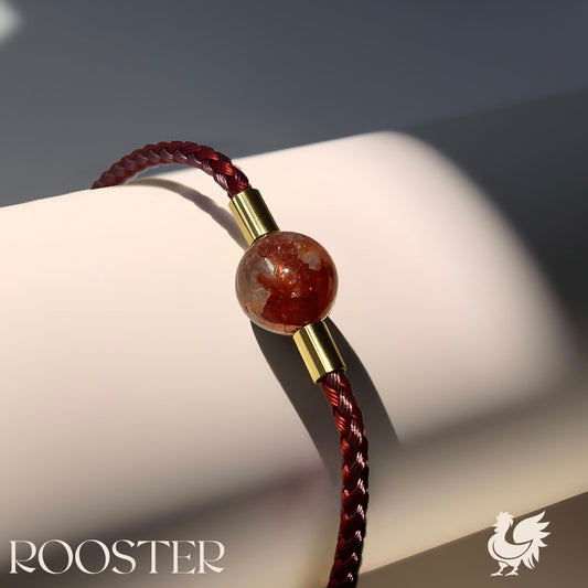 Zodiac Rooster - Red Coral Flower
